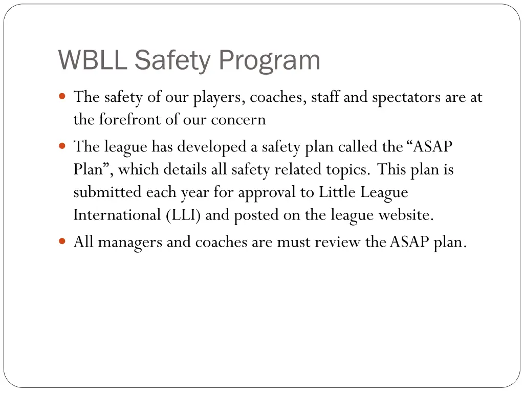 wbll safety program