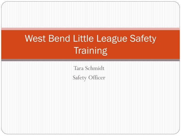 west bend little league safety training