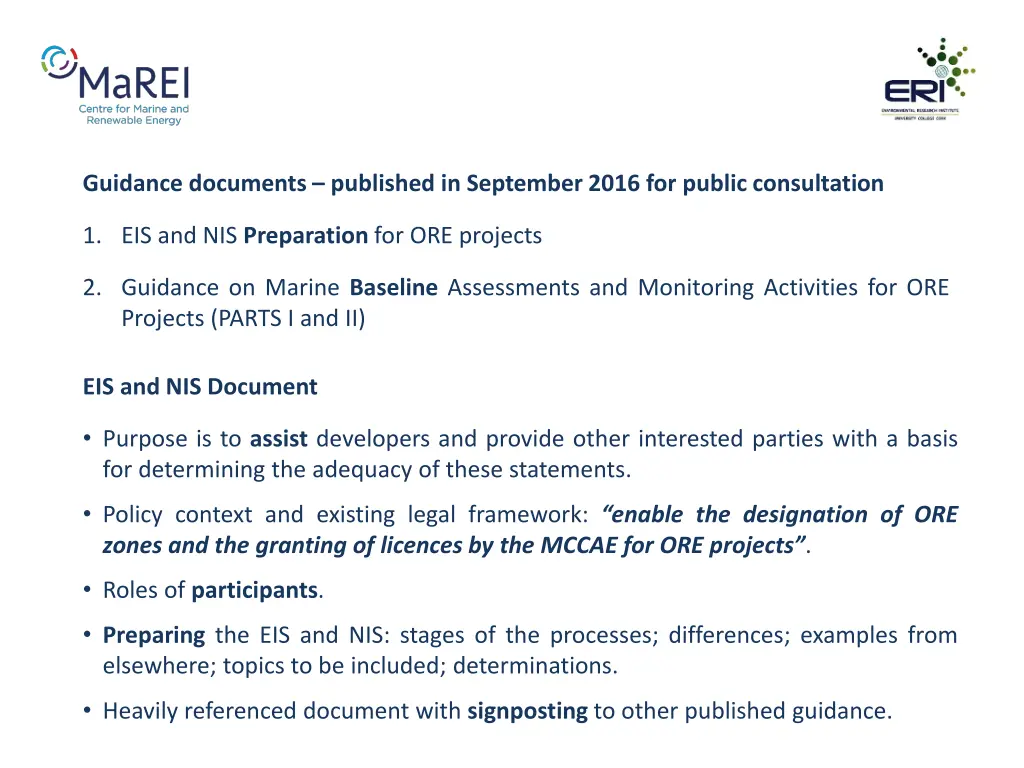 guidance documents published in september 2016