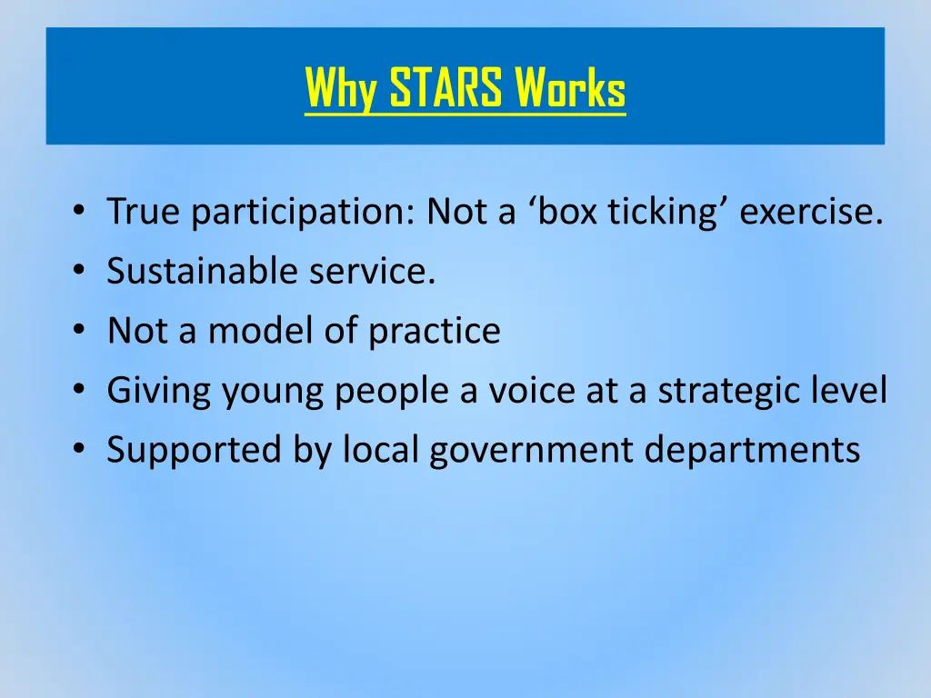 why stars works