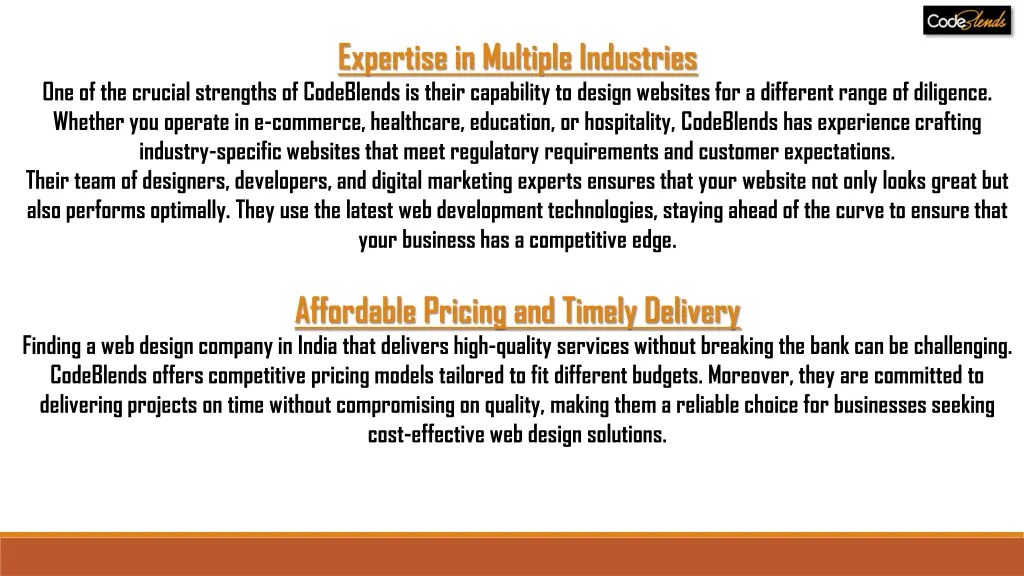 expertise in multiple industries