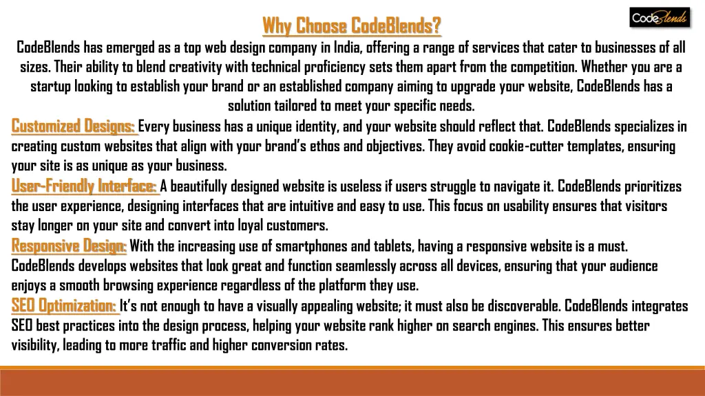 why choose codeblends