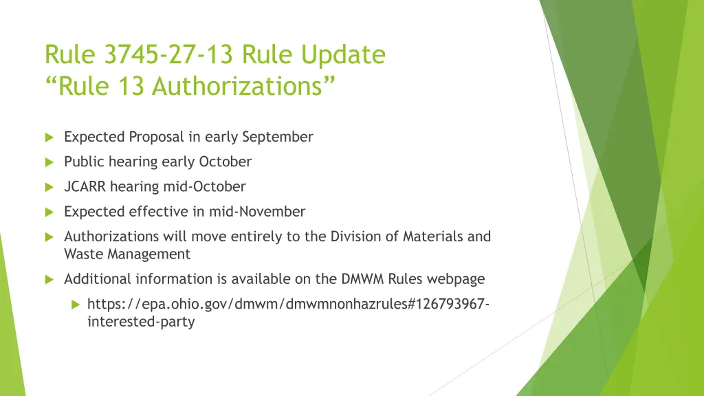 rule 3745 27 13 rule update rule 13 authorizations 2