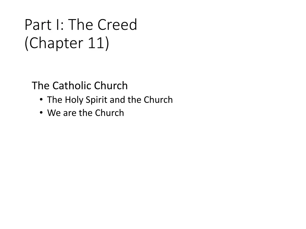 part i the creed chapter 11