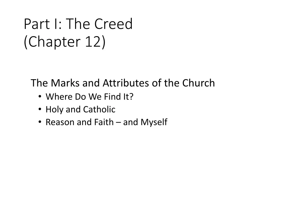 part i the creed chapter 12