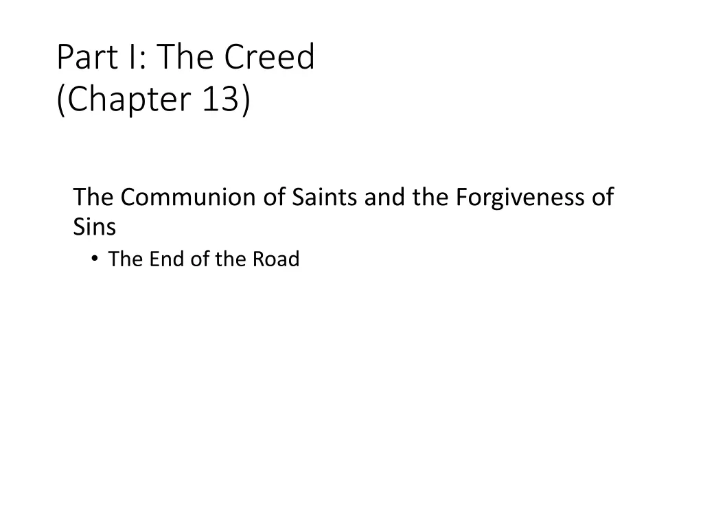 part i the creed chapter 13