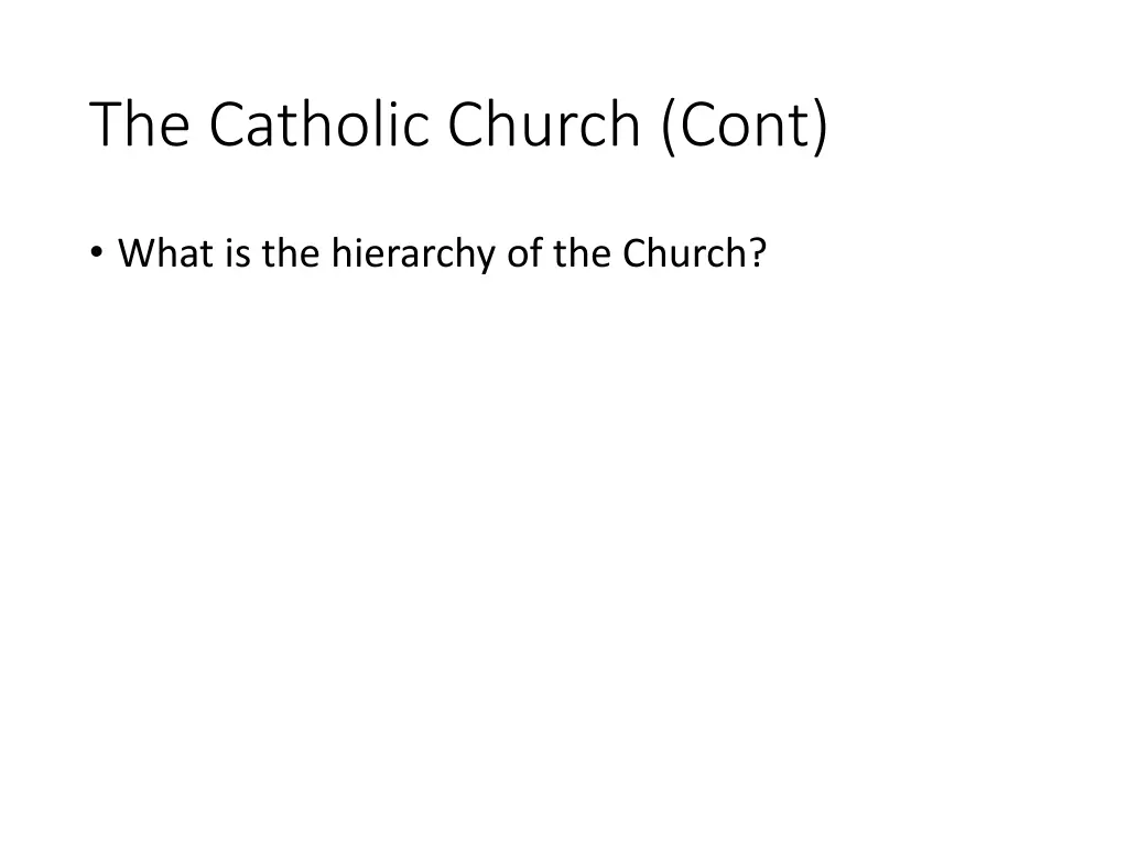 the catholic church cont 3