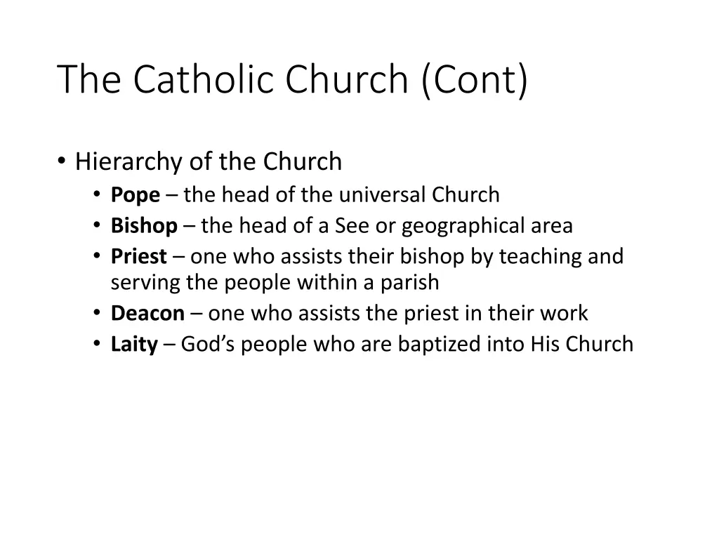 the catholic church cont 4