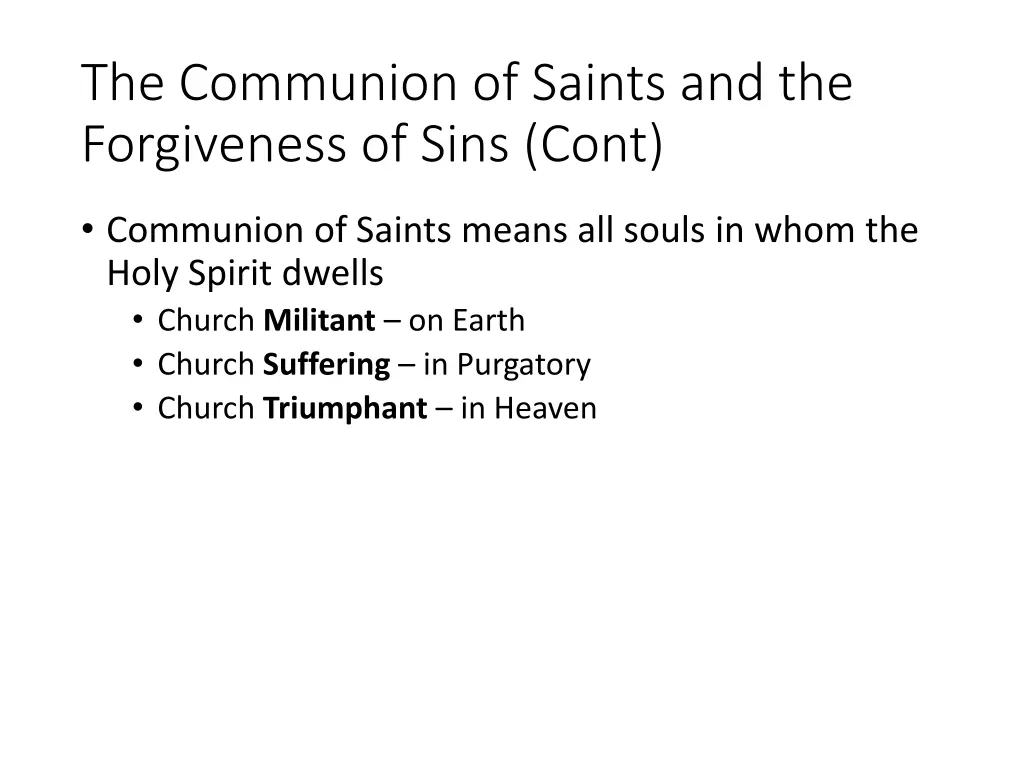 the communion of saints and the forgiveness 1