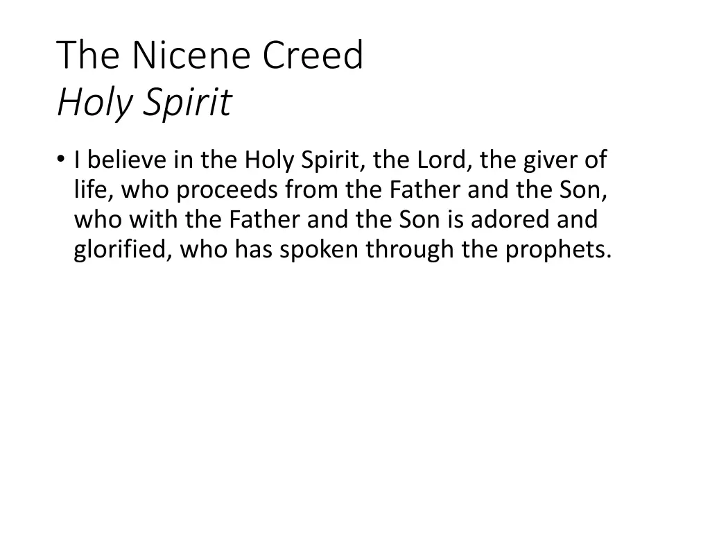 the nicene creed holy spirit