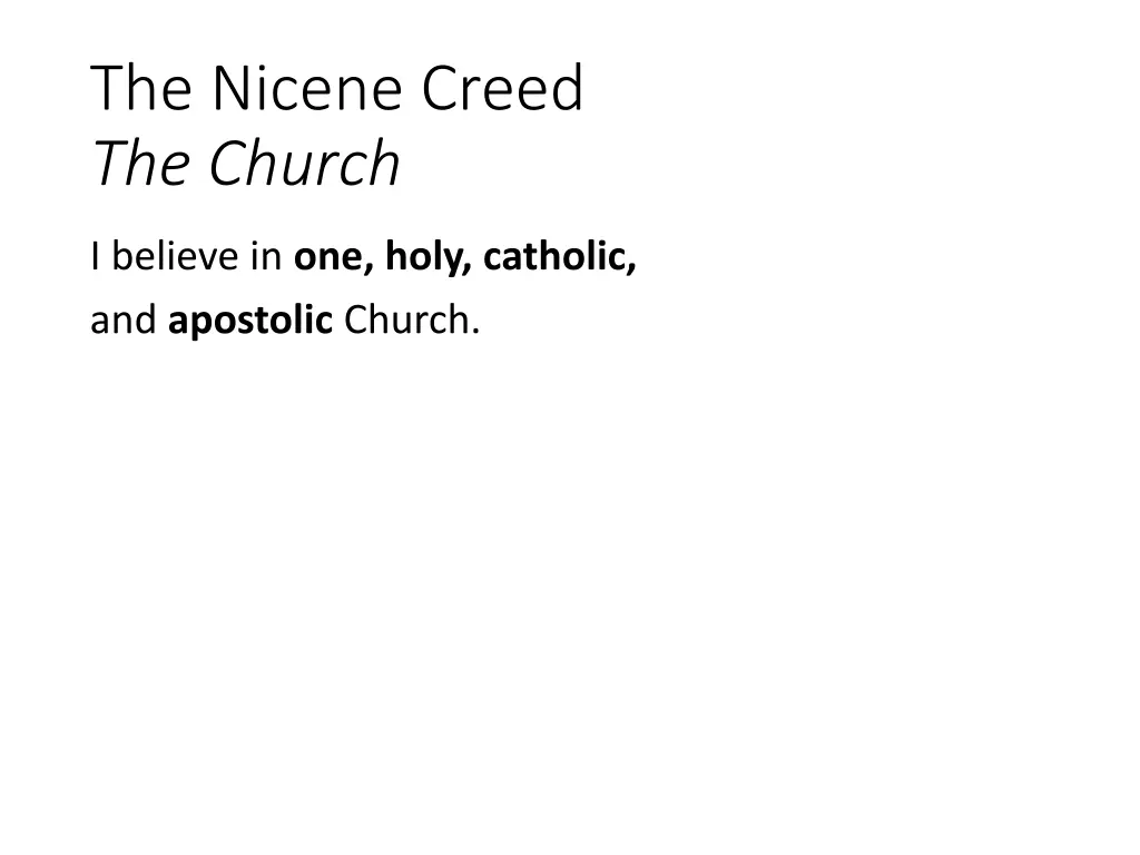 the nicene creed the church 1