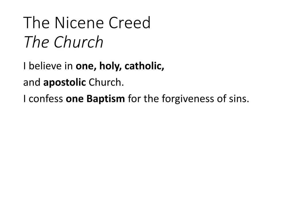 the nicene creed the church