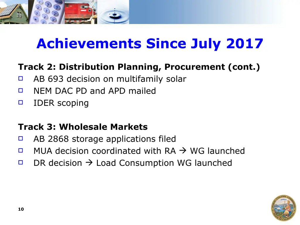 achievements since july 2017 1