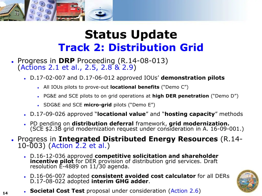 status update track 2 distribution grid