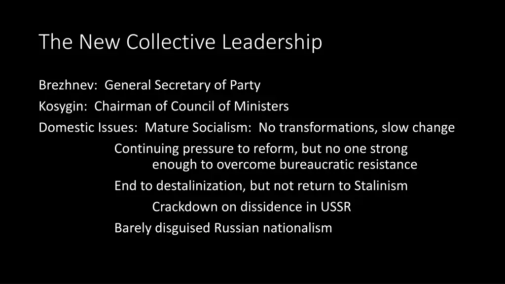 the new collective leadership