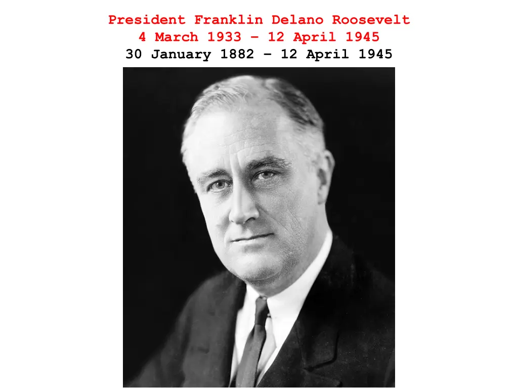 president franklin delano roosevelt 4 march 1933