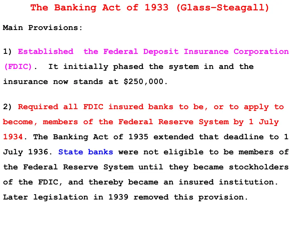 the banking act of 1933 glass steagall