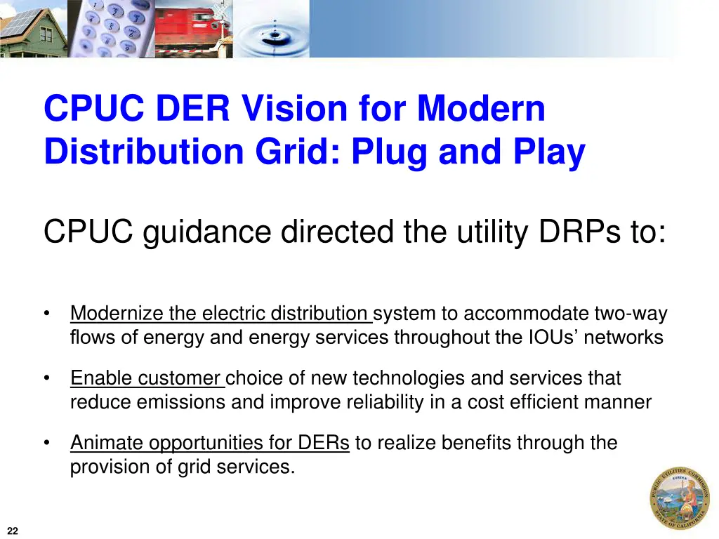 cpuc der vision for modern distribution grid plug