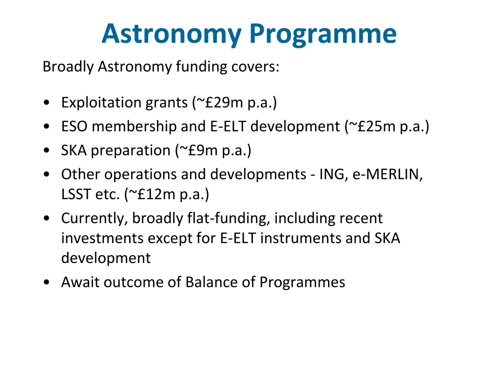 astronomy programme