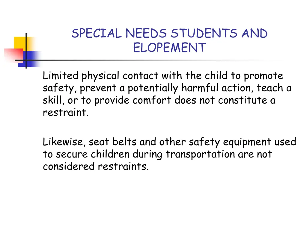 special needs students and elopement