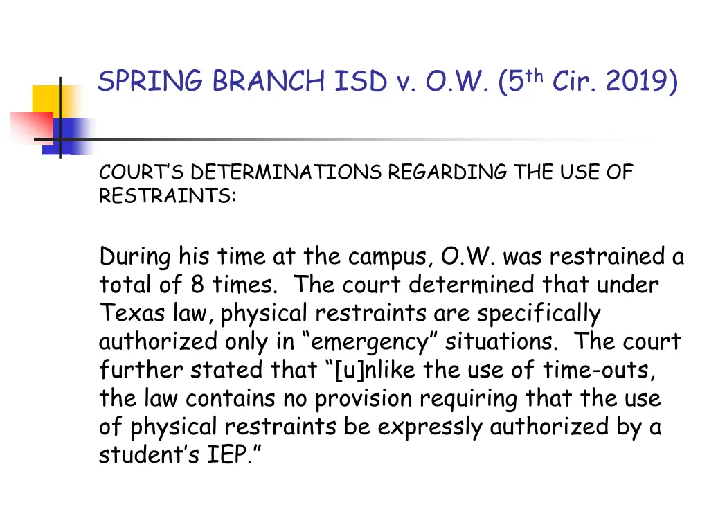 spring branch isd v o w 5 th cir 2019 3