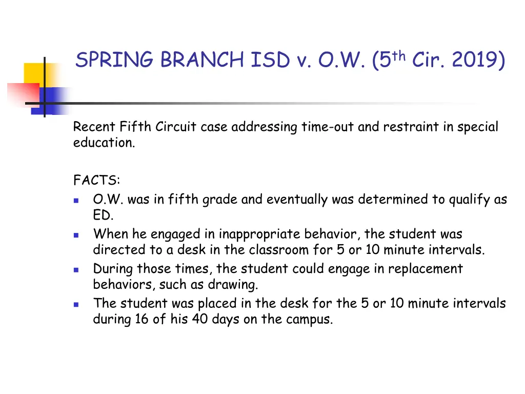 spring branch isd v o w 5 th cir 2019