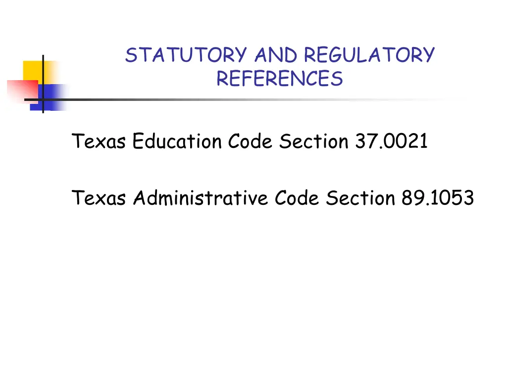 statutory and regulatory references