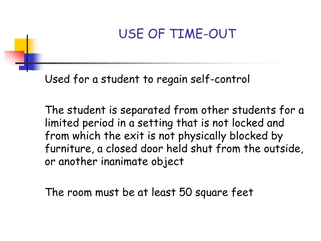 use of time out