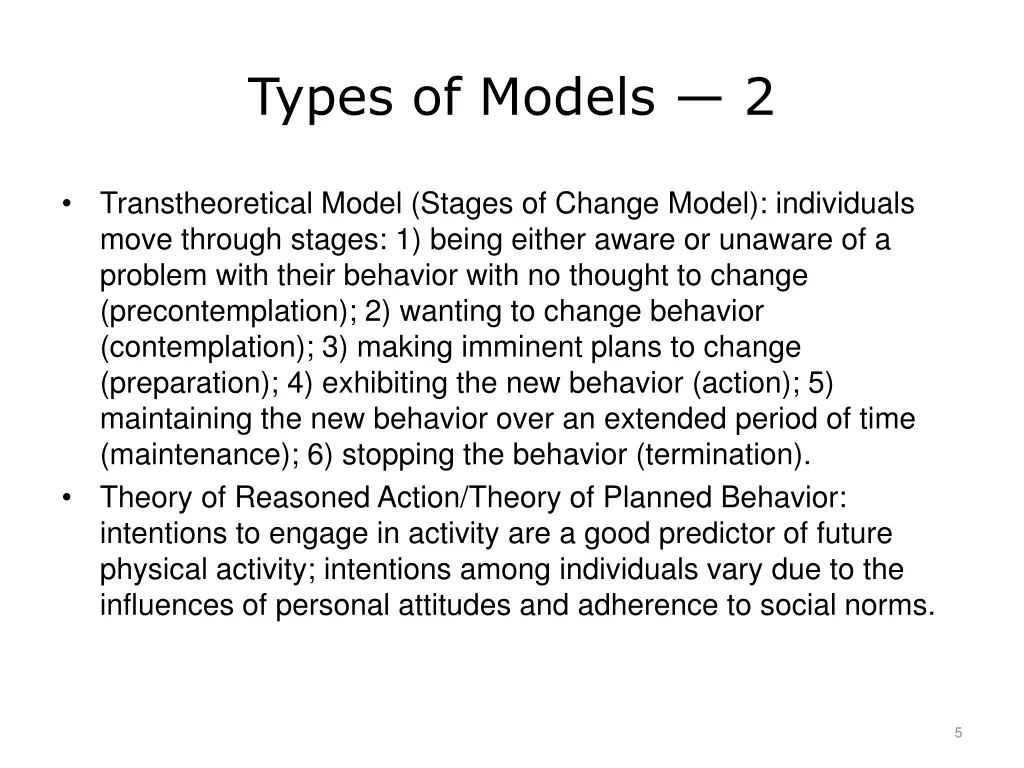 types of models 2