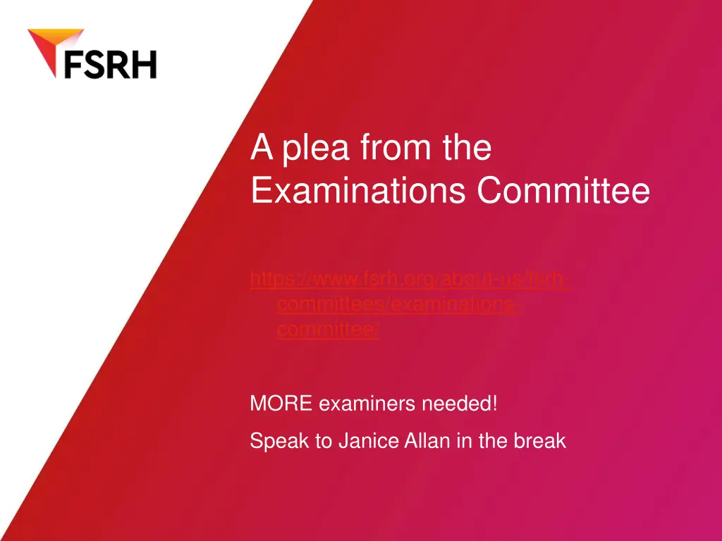 a plea from the examinations committee