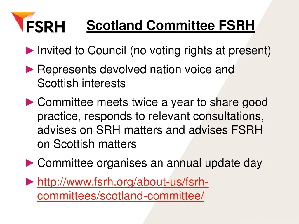 scotland committee fsrh