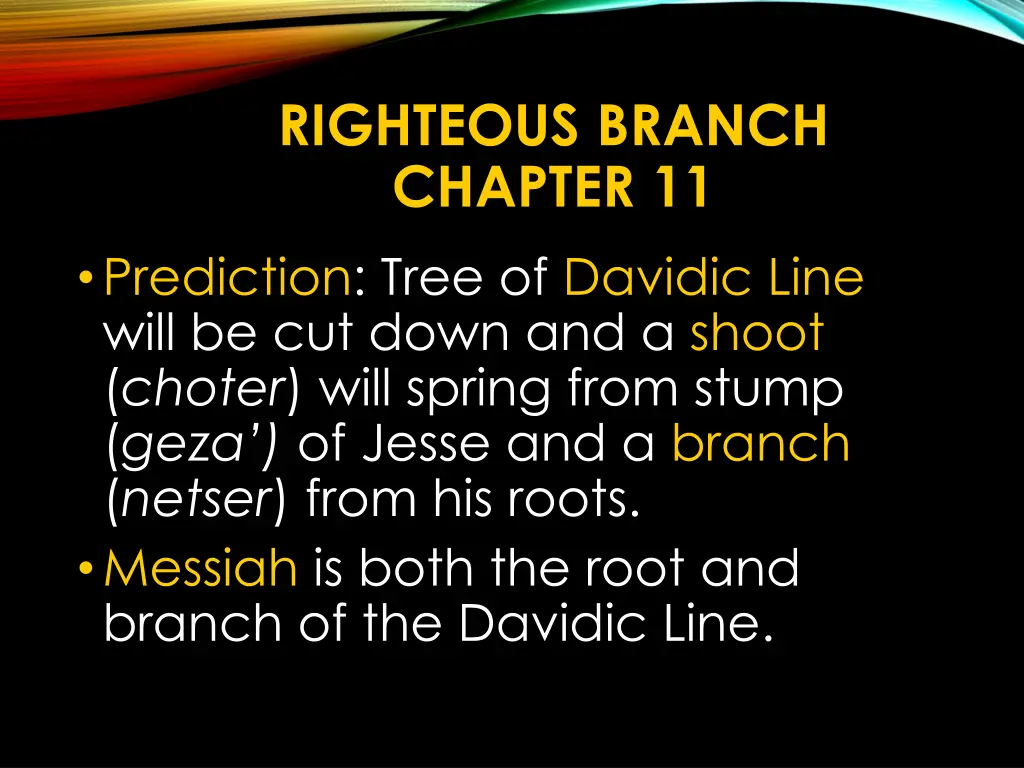 righteous branch chapter 11 prediction tree