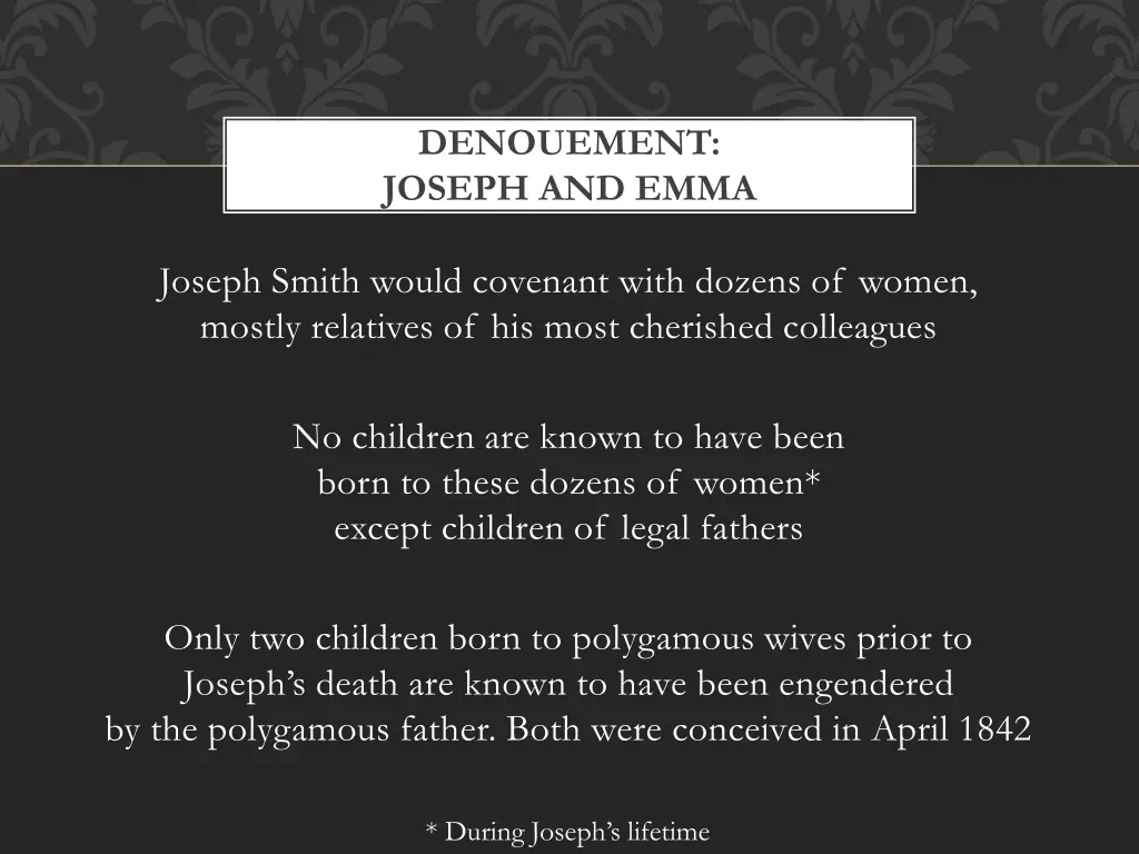 denouement joseph and emma