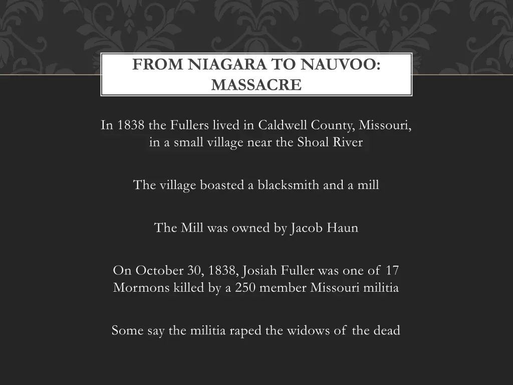 from niagara to nauvoo massacre