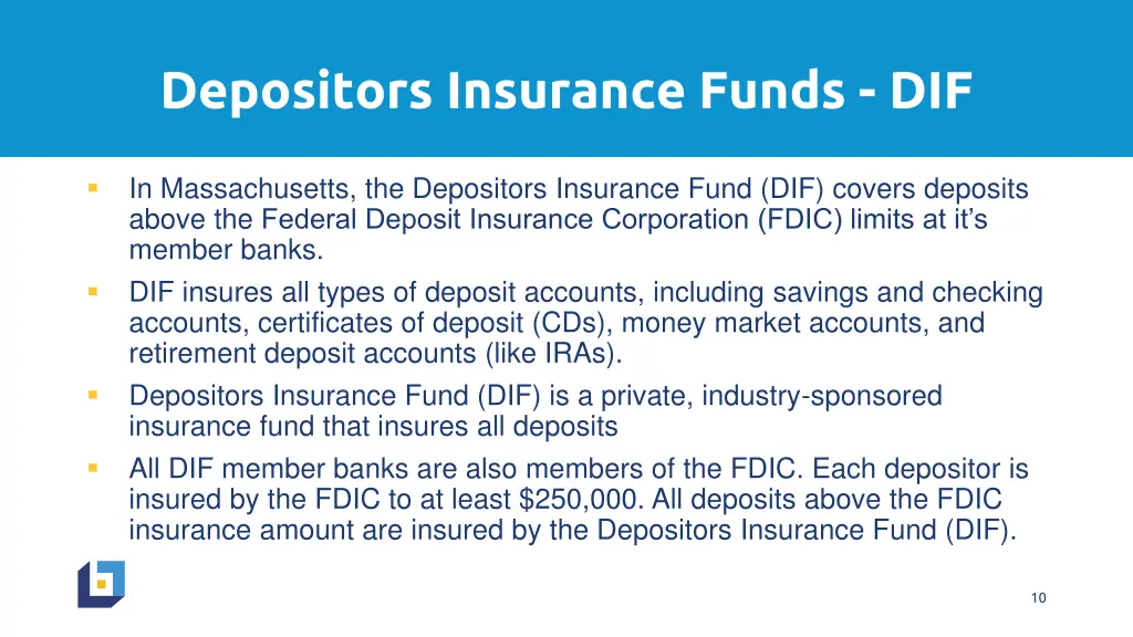 depositors insurance funds dif