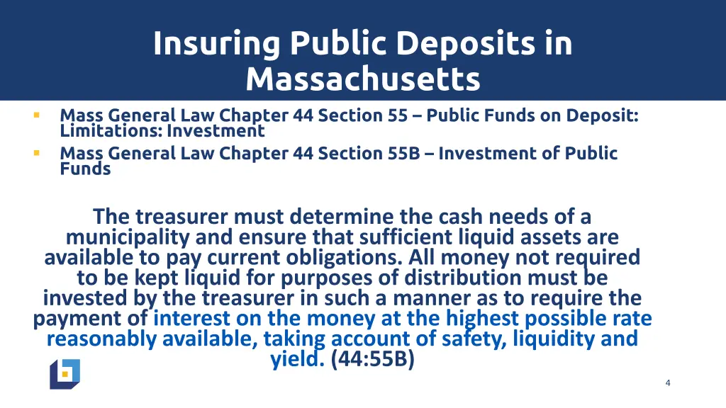 insuring public deposits in massachusetts