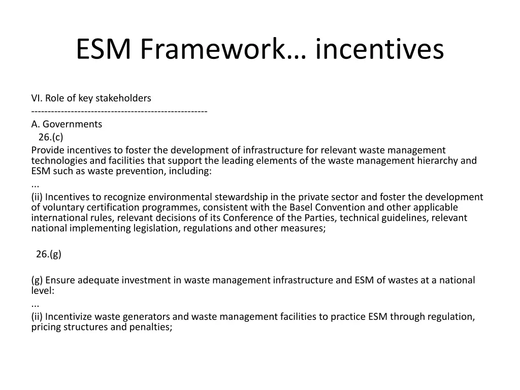 esm framework incentives 3