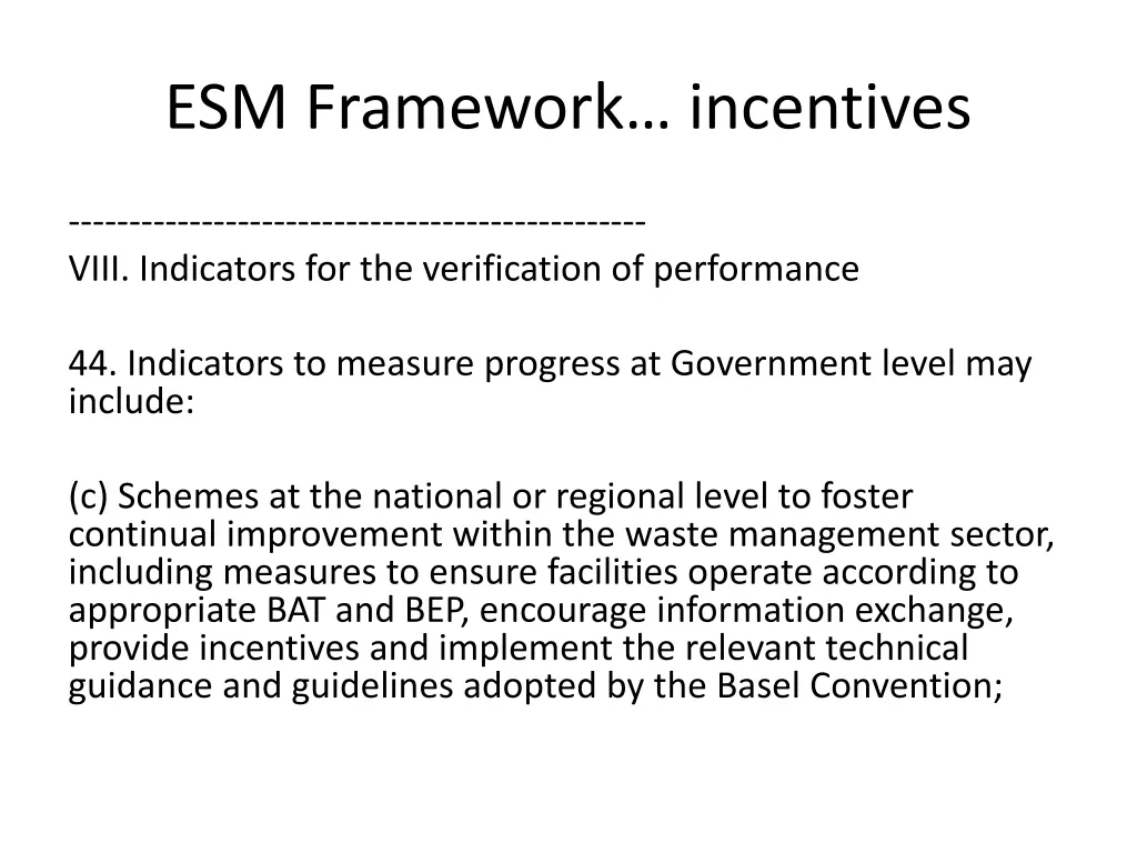 esm framework incentives 4