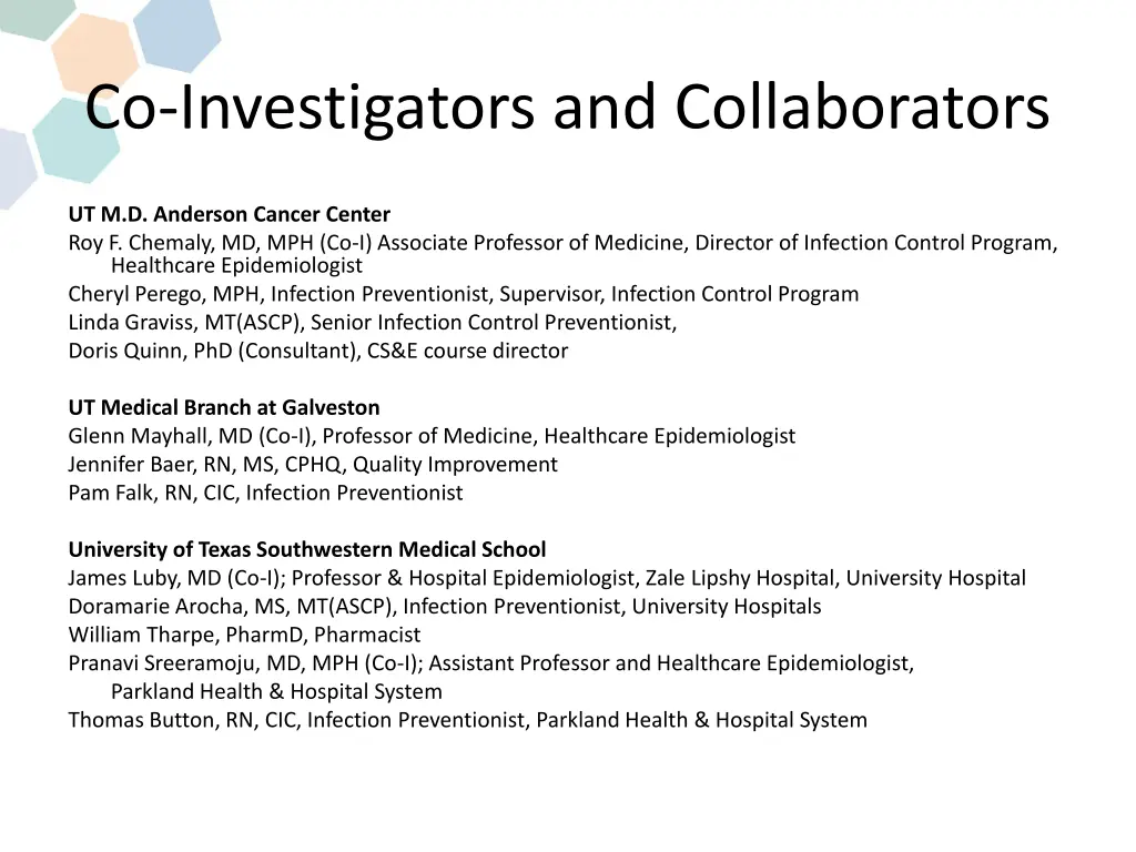 co investigators and collaborators 1