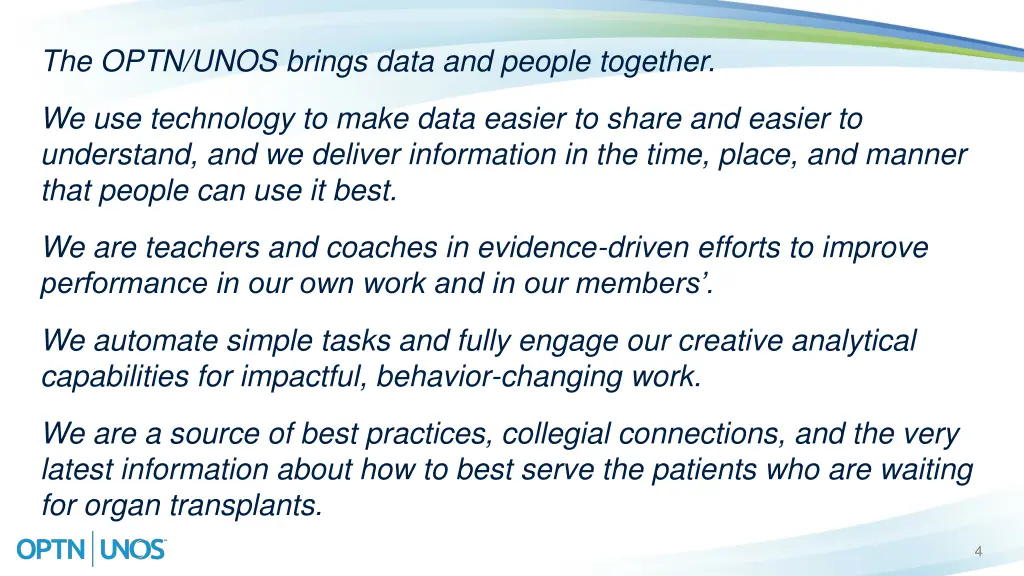 the optn unos brings data and people together