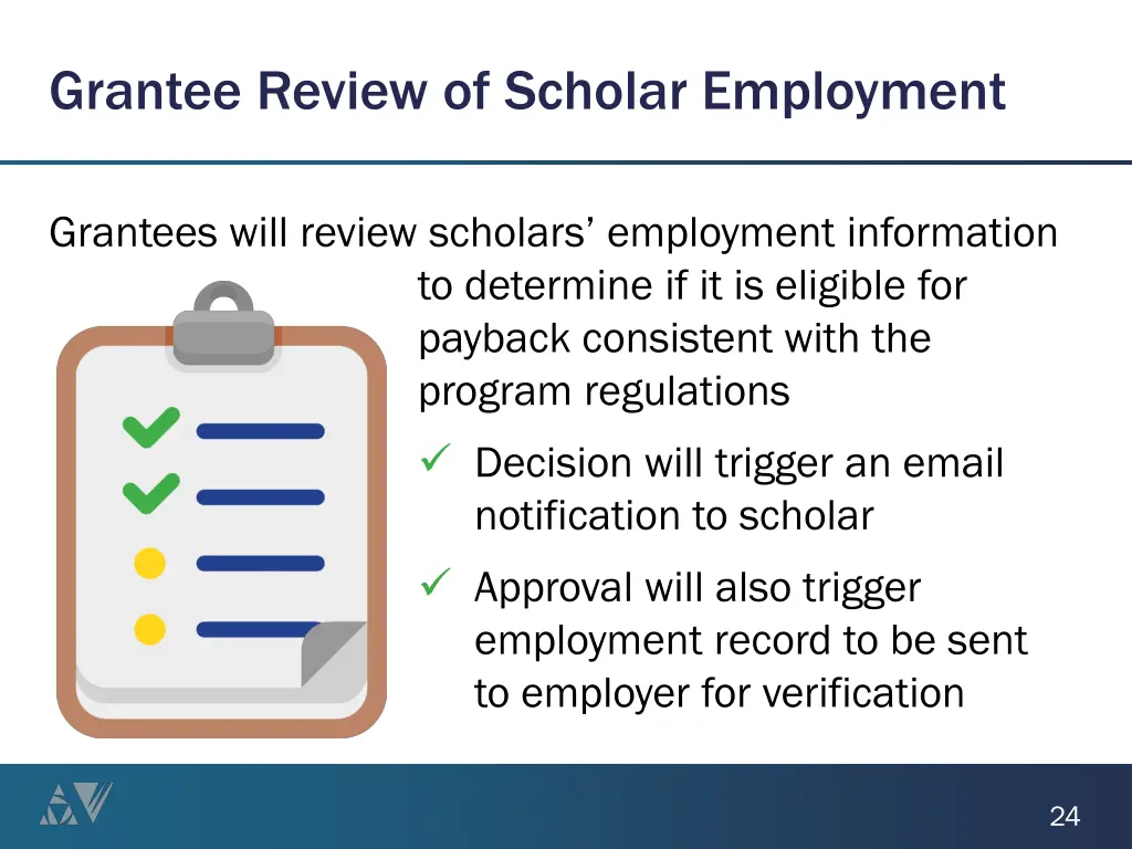 grantee review of scholar employment