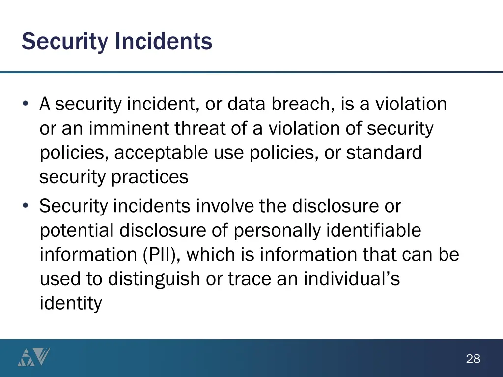 security incidents