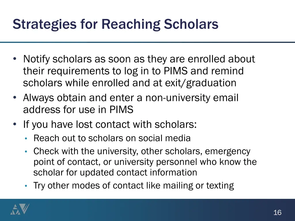 strategies for reaching scholars