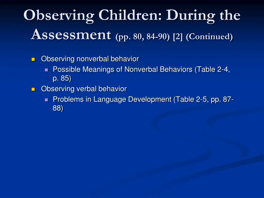 observing children during the assessment 1