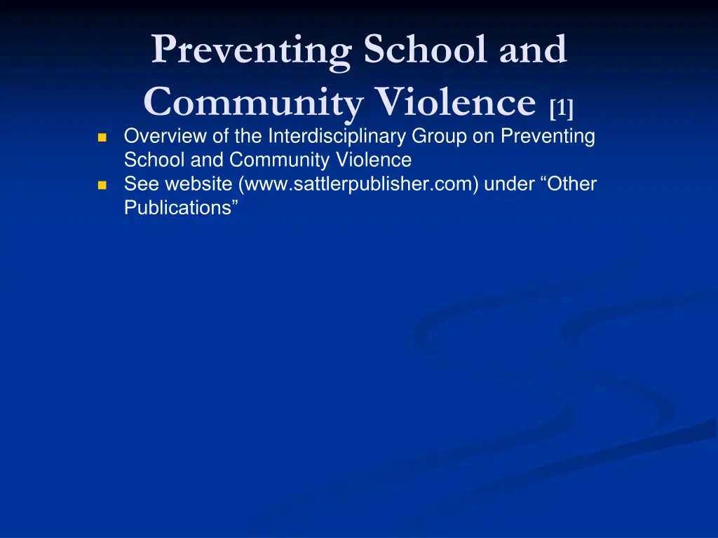 preventing school and community violence