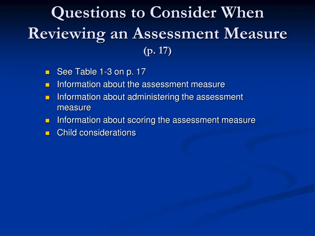 questions to consider when reviewing