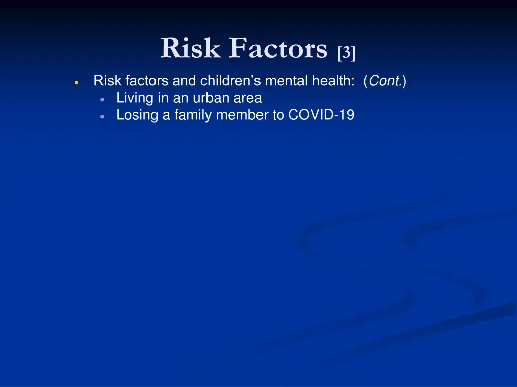 risk factors 3 risk factors and children s mental