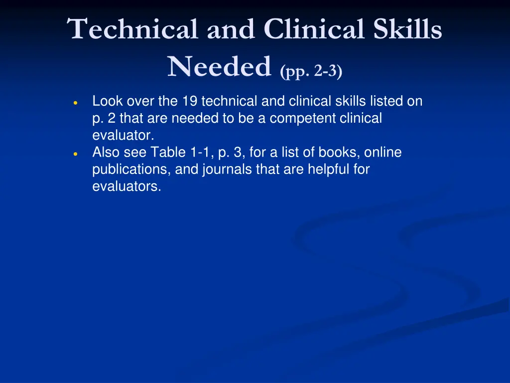 technical and clinical skills needed pp 2 3