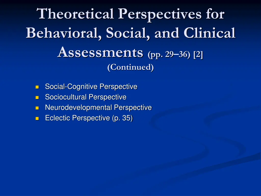 theoretical perspectives for behavioral social 1