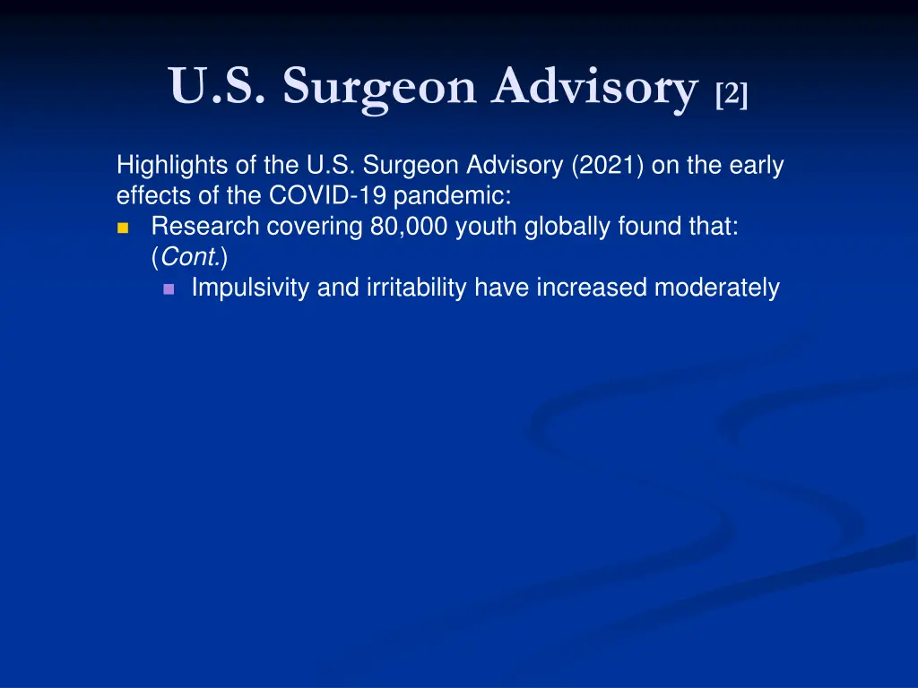 u s surgeon advisory 2